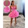 imageYoujiayi Ruffle Tulle Homecoming Dresses for Teens Sparkly Lace Short Prom Dress Spaghetti Strap DAMA Dress for WomenYellow Dark