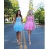 imageYoujiayi Ruffle Tulle Homecoming Dresses for Teens Sparkly Lace Short Prom Dress Spaghetti Strap DAMA Dress for WomenYellow Dark