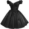 imageYoujiayi 3D Butterfly Homecoming Dresses for Teens Off Shoulder DAMA Dress for Quinceanera Sparkly Sequin Short Prom GownBlack