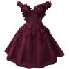 imageYoujiayi 3D Butterfly Short Homecoming Dresses for Teens Off Shoulder DAMA Dress for Quinceanera Puffy Tulle Short Prom GownDeep Burgundy