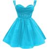 imageYoujiayi 3D Floral Short Homecoming Dress for Teens Sparkly Lace DAMA Dresses for Quinceanera Off Shoulder Beaded Ball GownBlue