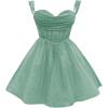 imageYoujiayi 3D Floral Short Homecoming Dress for Teens Sparkly Lace DAMA Dresses for Quinceanera Off Shoulder Beaded Ball GownDusty Sage