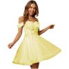imageYoujiayi 3D Floral Short Homecoming Dresses for Teens Lace Beaded Short Prom Gown Off Shoulder DAMA Dress for QuinceaneraYellow
