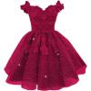 imageYoujiayi Off Shoulder Floral Homecoming Dresses for Teens Lace Beaded Short Prom Dress Puffy Tulle Mini Cocktail GownBerry
