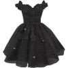 imageYoujiayi Off Shoulder Floral Homecoming Dresses for Teens Lace Beaded Short Prom Dress Puffy Tulle Mini Cocktail GownBlack