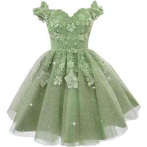 imageYoujiayi Off Shoulder Floral Homecoming Dresses for Teens Lace Beaded Short Prom Dress Puffy Tulle Mini Cocktail GownSage