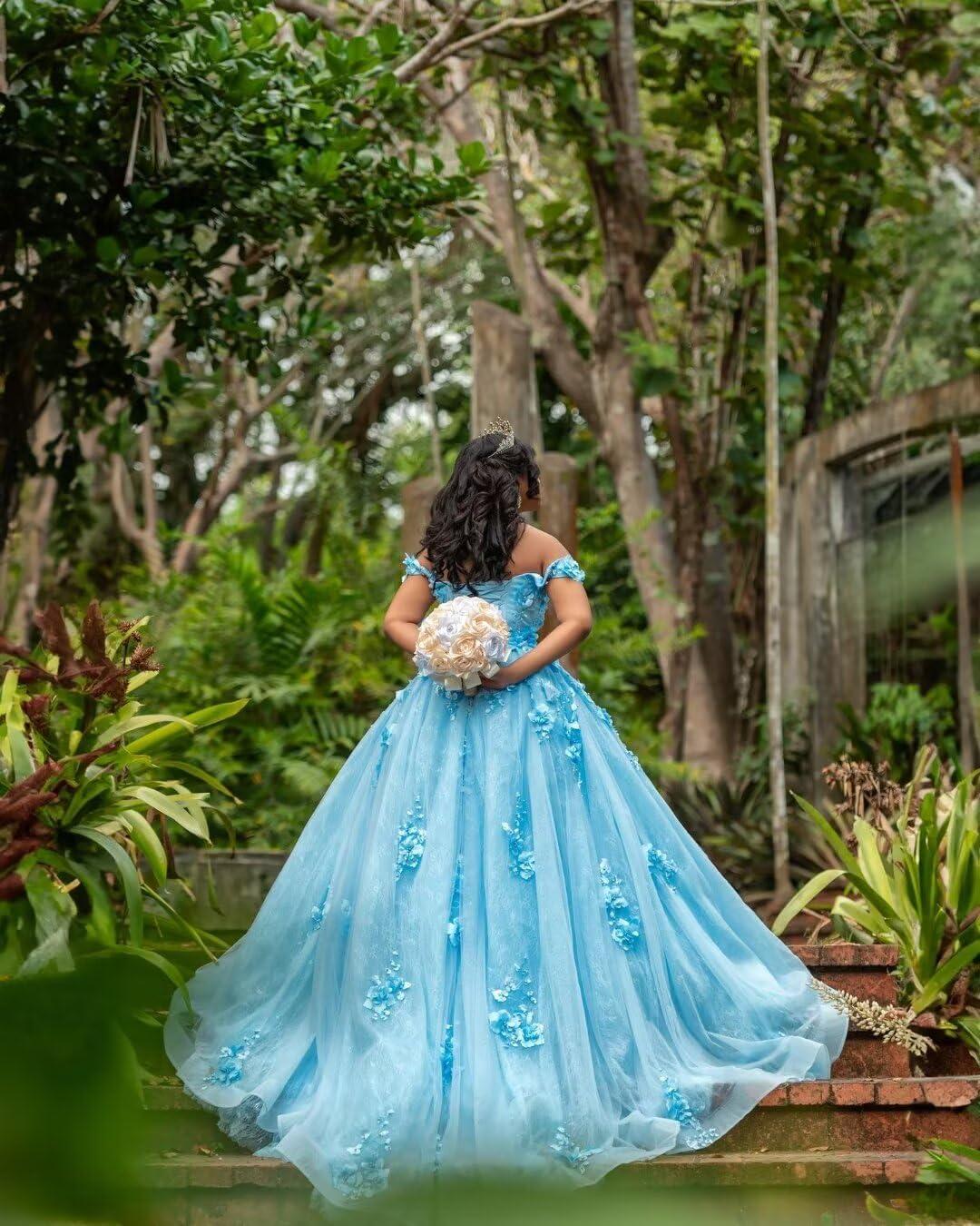 imageYoujiayi Princess Off Shoulder Quinceanera Dresses Puffy Tulle Sweet 16 Dress with Train Lace Beaded Long Ball Gown for WomenYellow