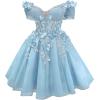 imageYoujiayi 3D Butterfly Short Homecoming Dresses Lace Sequin DAMA Dress for Quinceanera Off Shoulder Short Prom Gown for TeensMint