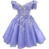 imageYoujiayi 3D Butterfly Short Homecoming Dresses Lace Sequin DAMA Dress for Quinceanera Off Shoulder Short Prom Gown for TeensPlum