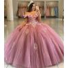 imageYoujiayi 3D Floral Quinceanera Dresses with Bow Off Shoulder Beaded Sweet 16 Dresses Puffy Lace Appliques Long Ball GownGrape