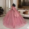 imageYoujiayi 3D Floral Quinceanera Dresses with Bow Off Shoulder Beaded Sweet 16 Dresses Puffy Lace Appliques Long Ball GownLight Mint