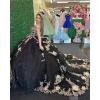 imageYoujiayi Gold Appliques Quinceanera Dresses with Train Spaghetti Strap Lace Sweet 16 Dresses Layered Ruffles Beaded Ball GownNavy