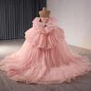 imageYoujiayi Lace Beaded Quinceanera Dresses with Sleeves Ruffle Tulle Sweet 16 Dress with Bow Layered Long Ball Gown for WomenFuchsia