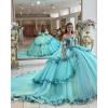 imageYoujiayi Layered Tulle Quinceanera Dresses with Train Lace Appliques Sweet 16 Dresses Sparkly Beaded Sequin Long Ball GownRoyal Blue