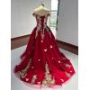 imageYoujiayi Off Shoulder Quinceanera Dresses Puffy Tulle Ball Gowns for Women Gold Appliques Sweet 16 DressesBlack