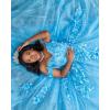 imageYoujiayi Princess Off Shoulder Quinceanera Dresses Puffy Tulle Sweet 16 Dress with Train Lace Beaded Long Ball Gown for WomenTurquoise