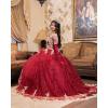 imageYoujiayi Sparkly Gold Appliques Quinceanera Dresses Puffy Tulle Sequin Ball Gown Off Shoulder Lace Beaded Sweet 16 DressesBerry