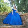 imageYoujiayi Womens 3D Floral Quinceanera Dresses Long Puffy Tulle Ball Gowns Off Shoulder Prom Dress YJY69Mint