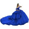 imageYoujiayi Layered Tulle Quinceanera Dresses with Train Lace Appliques Sweet 16 Dresses Sparkly Beaded Sequin Long Ball GownRoyal Blue