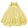 imageYoujiayi Princess Off Shoulder Quinceanera Dresses with Cape Puffy Tulle Sweet 16 Dress Lace Beaded Ball Gown with TrainYellow