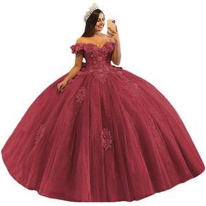 imageYoujiayi 3D Floral Quinceanera Dresses with Bow Off Shoulder Beaded Sweet 16 Dresses Puffy Lace Appliques Long Ball GownDesert Rose