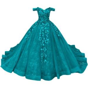 imageYoujiayi Princess Off Shoulder Quinceanera Dresses Puffy Tulle Sweet 16 Dress with Train Lace Beaded Long Ball Gown for WomenTurquoise