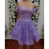 imageYoujiayi 3D Butterfly Short Homecoming Dresses Sparkly Sequin Prom Dress for Teens Off Shoulder DAMA Dress for QuinceaneraBerry