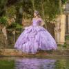 imageYoujiayi 3D Floral Quinceanera Dresses with Bow Sparkly Beaded Sequin Ball Gown Ruffles Off Shoulder Lace Sweet 16 DressesDusty Sage