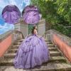 imageYoujiayi 3D Floral Quinceanera Dresses with Bow Sparkly Beaded Sequin Ball Gown Ruffles Off Shoulder Lace Sweet 16 DressesFuchsia
