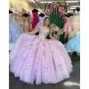 imageYoujiayi 3D Flowers Quinceanera Dresses Puffy Off Shoulder Sweet 16 Dress with Train Princess Lace Appliques Long Ball GownDusty Mauve
