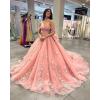 imageYoujiayi Princess Off Shoulder Quinceanera Dresses Puffy Tulle Sweet 16 Dress with Train Lace Beaded Ball Gowns with BowBlack