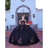 imageYoujiayi Sparkly Floral Quinceanera Dresses Puffy Lace Tulle Sweet 16 Dress with Train Off Shoulder Long Ball GownRust