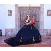 imageYoujiayi Sparkly Floral Quinceanera Dresses Puffy Lace Tulle Sweet 16 Dress with Train Off Shoulder Long Ball GownRust