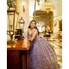 imageYoujiayi Sparkly Sequin Quinceanera Dresses with Train Off Shoulder Sweet 16 Dress with Bow Princess Long Ball Gown for WomenWhite