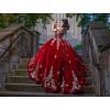 imageYoujiayi Sparkly Velvet Quinceanera Dresses Off Shoulder Sequin Sweet 16 Dress with Train Gold Lace Appliques Long Ball GownRedsparkly