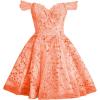 imageYoujiayi 3D Butterfly Short Homecoming Dresses Sparkly Sequin Prom Dress for Teens Off Shoulder DAMA Dress for QuinceaneraCoral