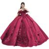 imageYoujiayi Princess Off Shoulder Quinceanera Dresses Puffy Tulle Sweet 16 Dress with Train Lace Beaded Ball Gowns with BowBerry