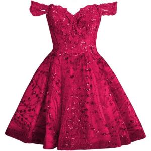 imageYoujiayi 3D Butterfly Short Homecoming Dresses Sparkly Sequin Prom Dress for Teens Off Shoulder DAMA Dress for QuinceaneraBerry