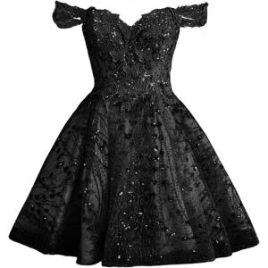 imageYoujiayi 3D Butterfly Short Homecoming Dresses Sparkly Sequin Prom Dress for Teens Off Shoulder DAMA Dress for QuinceaneraBlack