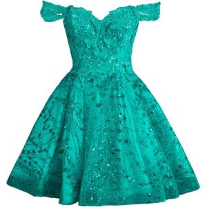 imageYoujiayi 3D Butterfly Short Homecoming Dresses Sparkly Sequin Prom Dress for Teens Off Shoulder DAMA Dress for QuinceaneraTurquoise