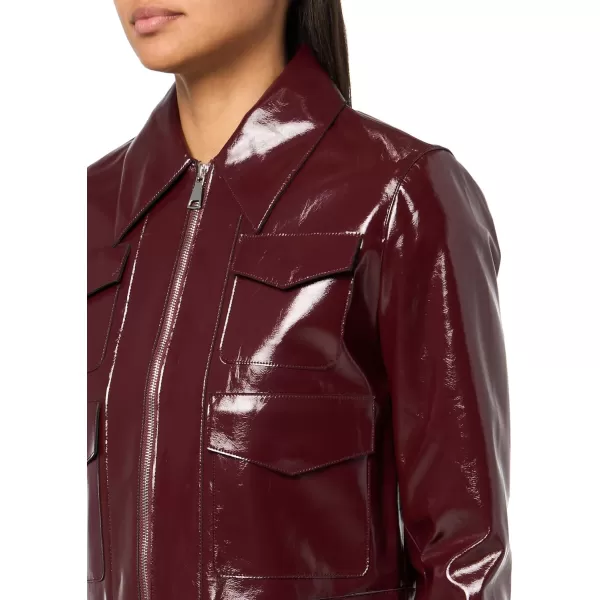 Ronny Kobo Womens Linde Faux Leather JacketOxblood