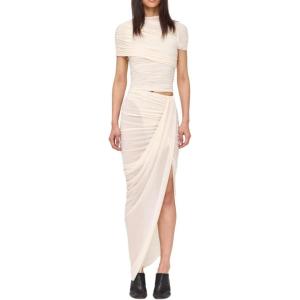 imageRonny Kobo Womens Short Sleeve Ruched Jersey Vega TopIvory