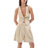 imageRonny Kobo Womens Linen Lido VestIvory