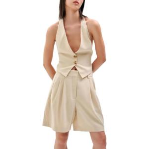 imageRonny Kobo Womens Linen Lido VestIvory