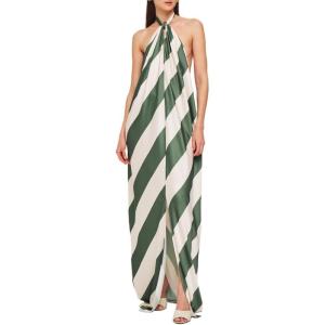 imageRonny Kobo Womens Halter Chantell Maxi DressPalm Green Ivory