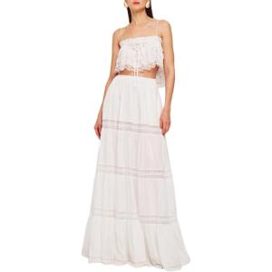 imageRonny Kobo Womens Lace and Cotton Maxi Garda SkirtIvory