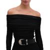 imageRonny Kobo Womens Eidis Off The Shoulder Mini DressJet Black