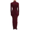 imageRonny Kobo Womens Scorpio Longsleeve Jersey Maxi DressOxblood