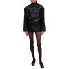 imageRonny Kobo Womens Maddix Longsleeve Faux Leather Mini DressJet Black