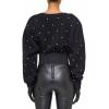 imageRonny Kobo Womens Corin Crystal Knit VneckBlack